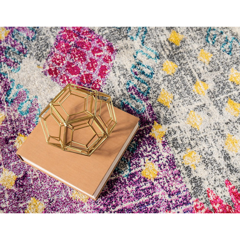 Rose Mulloy/orange/bleu Tapis décoratif, Tapis de couloir 2 pi 7 po x 10 pi