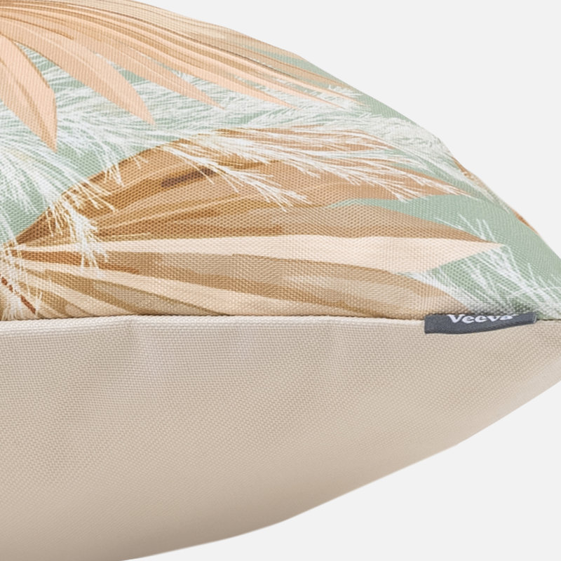 Bean Bag Bazaar Pampas Leaf Print Indoor-Outdoor Cushion, Pack of 2, Multicolour