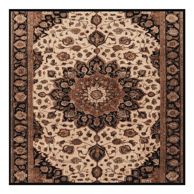 Tapis brun lavable à la machine, Carré 3 pi