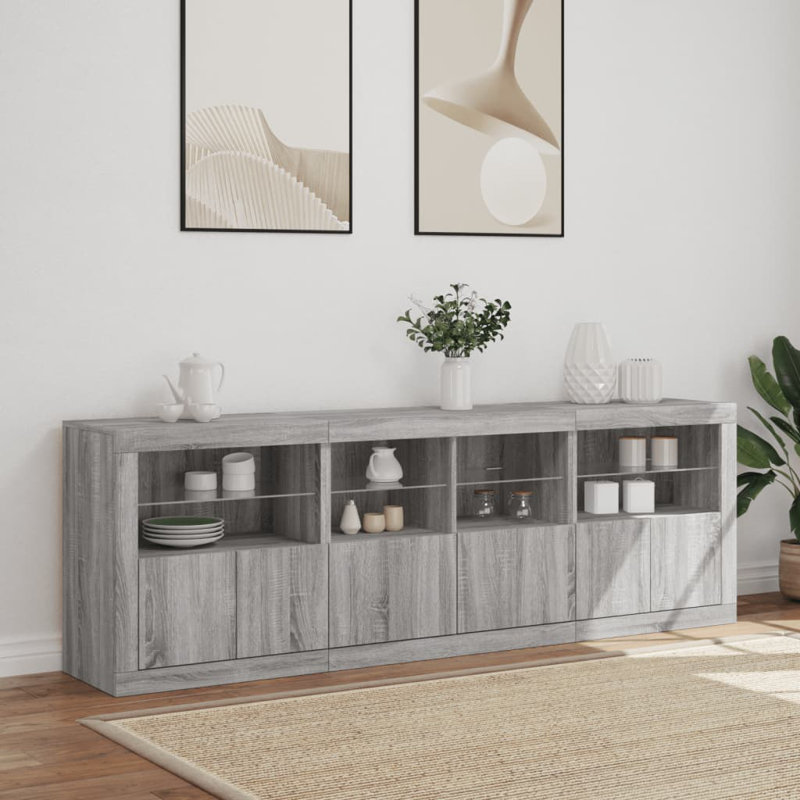 Bashiri 202cm Sideboard, Grey Sonoma