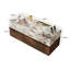 Meuble-lavabo de luxe moderne 48 po avec lavabo, plateau de table en faux marbre brillant, tiroirs en bois brun