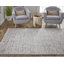 Tapis gris / noir en viscose tissé à la main Rectangle Naideline-46293419