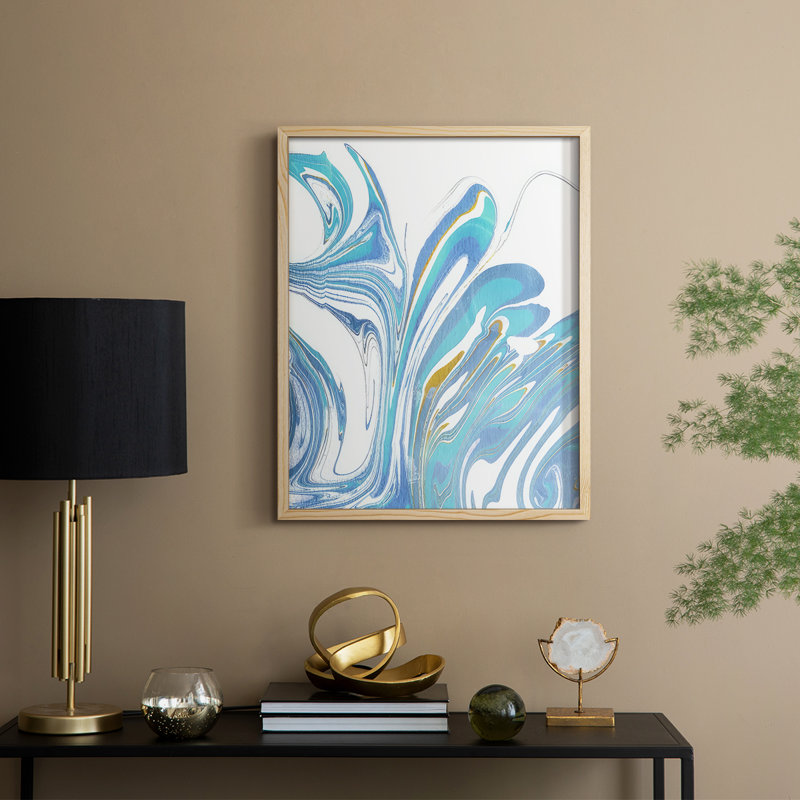 Galaxie I, reproduction encadrée - bois massif, Naturel, H 11 po x l 9 po