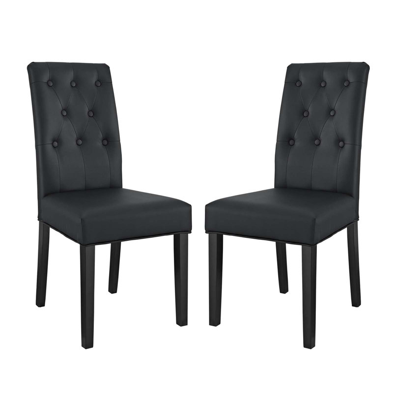 Modway Confer Dining Side Chair, Vinyl Black