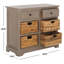 Élégante commode décorative Painswick - Bois massif avec 4 paniers en osier, rangement rustique parfait pour la maison-507985376