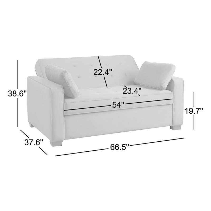 Barton Upholstered 66.5'' Sofa Bed, Grey Microfiber