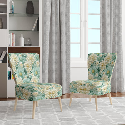 Chaise d'appoint rembourrée Bohemian Dream Emerald Dahlia