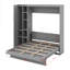Lit escamotable double avec tablettes, garde-robe et DEL-121087765-121087766