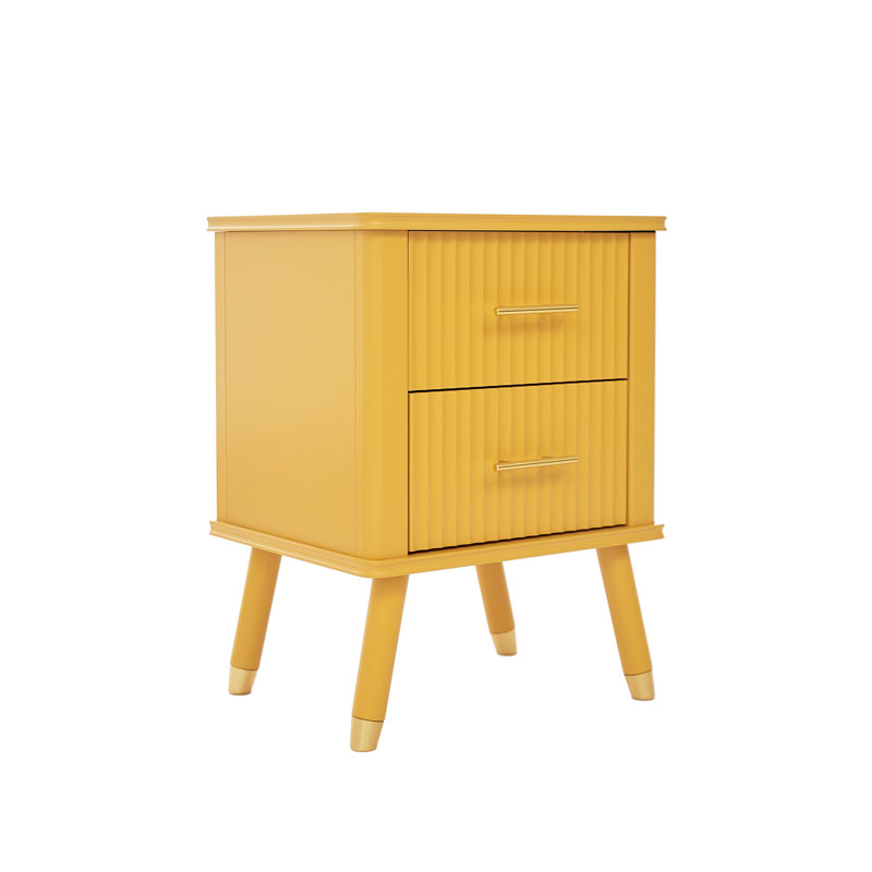 Shruti 45cm W Bedside Table, Mustard