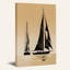 Voiliers noirs et ancre sur fond beige, tableau mural sur toile-564775623