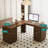 L Shaped Desk,Computer Desk with Drawers,Bookshelf,Modern Corner Desk,Home Office Desk,L-Shaped Study Table Writing Desk,Corner Gaming Computer Desk with Storage-2025799170