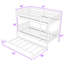 Lit superposé simple au-dessus d'un lit simple en bois avec lit gigogne simple-1754446948