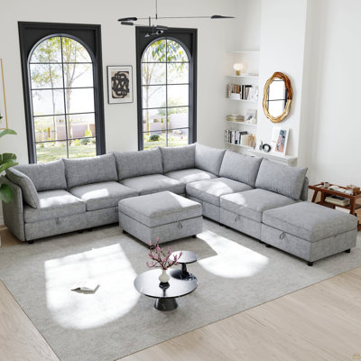 Modular Sectional Sofa, Convertible Sofa Seat With Storage, Sleeper Sectional Sofa Set
