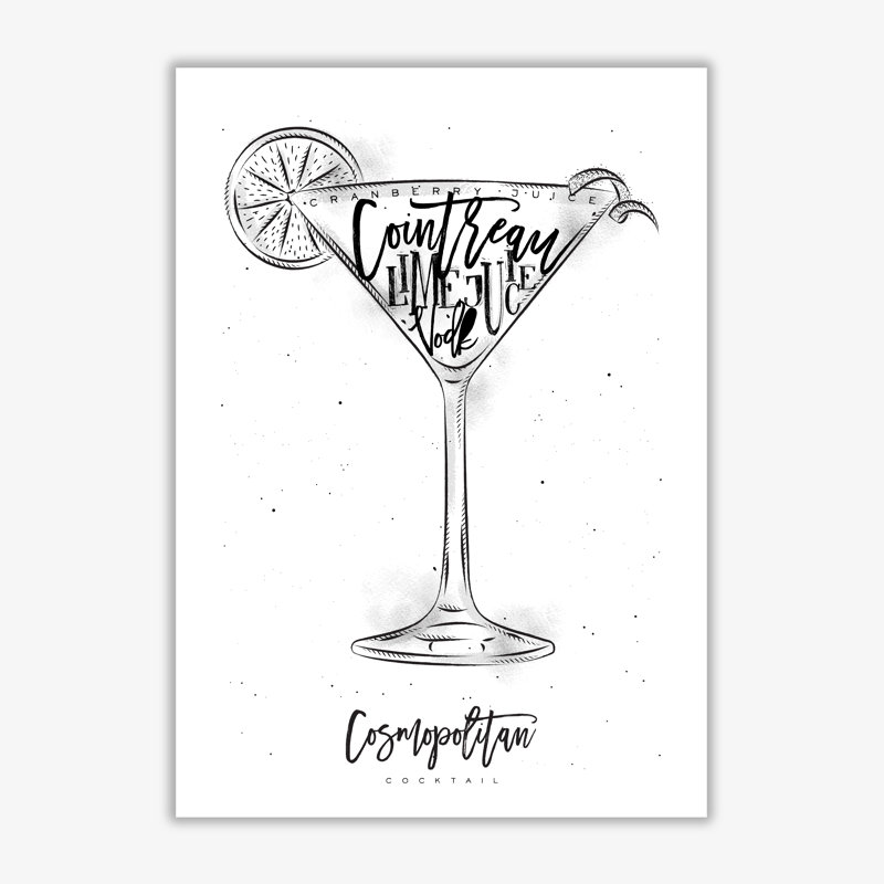 Cosmopolitan Cocktail - Print, No Frame, 30 cm H x 21 cm W x 1 cm D