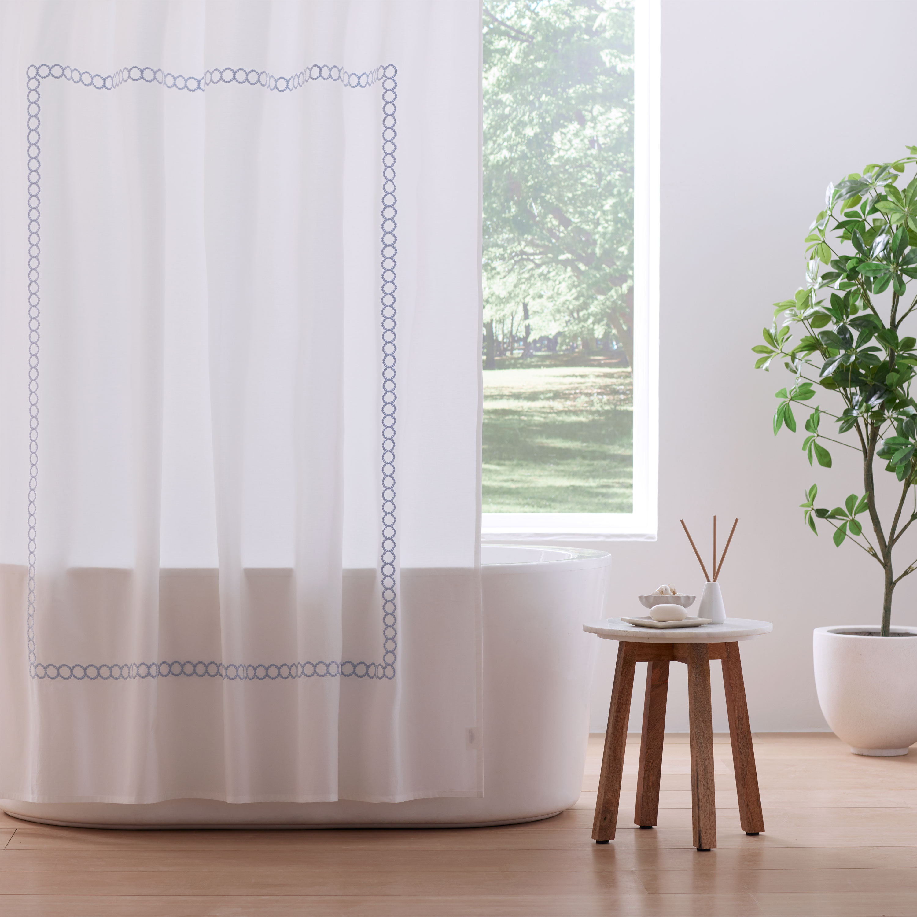 Clean Design Home x Martex Savoy 400 Thread Count Single Shower Curtain | Birch Lane
