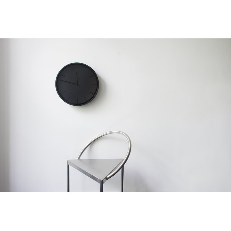 Tone25 (9.8") Wall Clock Black Index, Black, Small