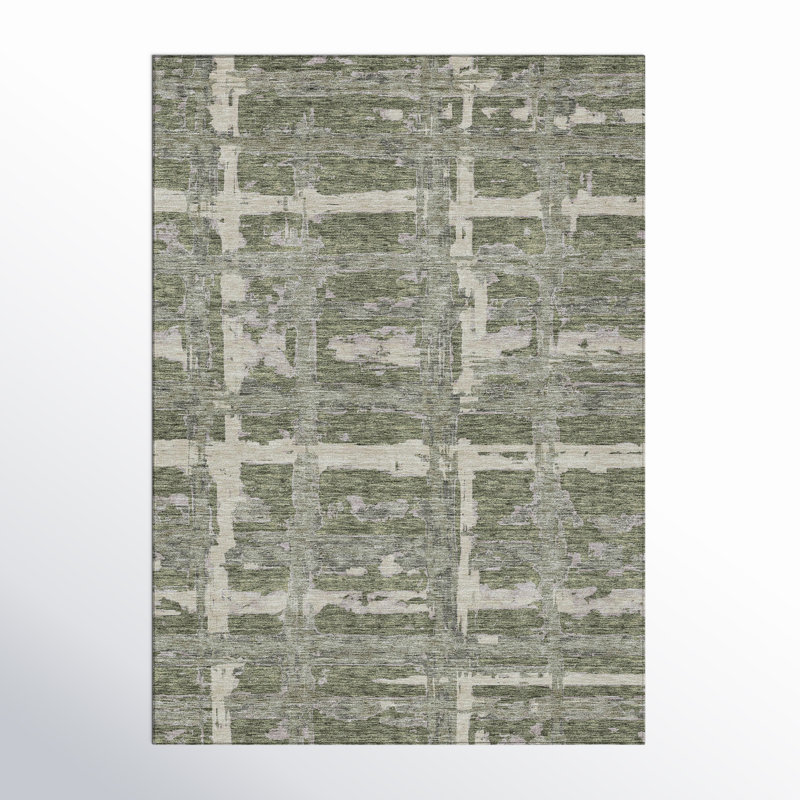 Mahaney Washable Striped Polyester Rug , Rectangle 5' x 7'6"