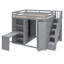 Lit mezzanine double avec garde-robe, bureau et tablettes-109937188
