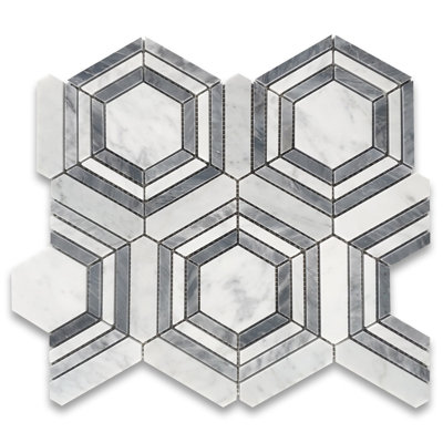 11" x 13" Marble Honeycomb Mosaic Wall & Floor Tile