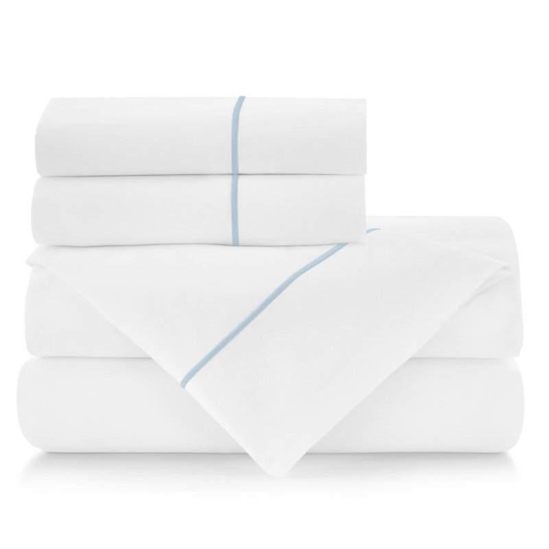  Boutique Percale Sheet Set, Twin Sheet Set with 2 Pillowcases, Sky