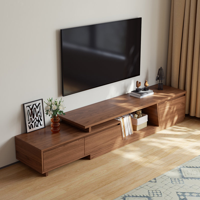 Modern Extendable TV Stand with Drawer and Cabinet Storage