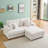 79.3''Modern Corduroy L-Shaped Sectional Sofa with Ottoman-1508237307