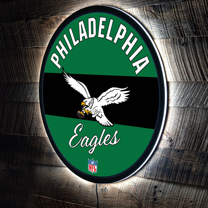 NFL Vintage LED 23" Round Lighted Wall Sign, NFL Philadelphia Eagles