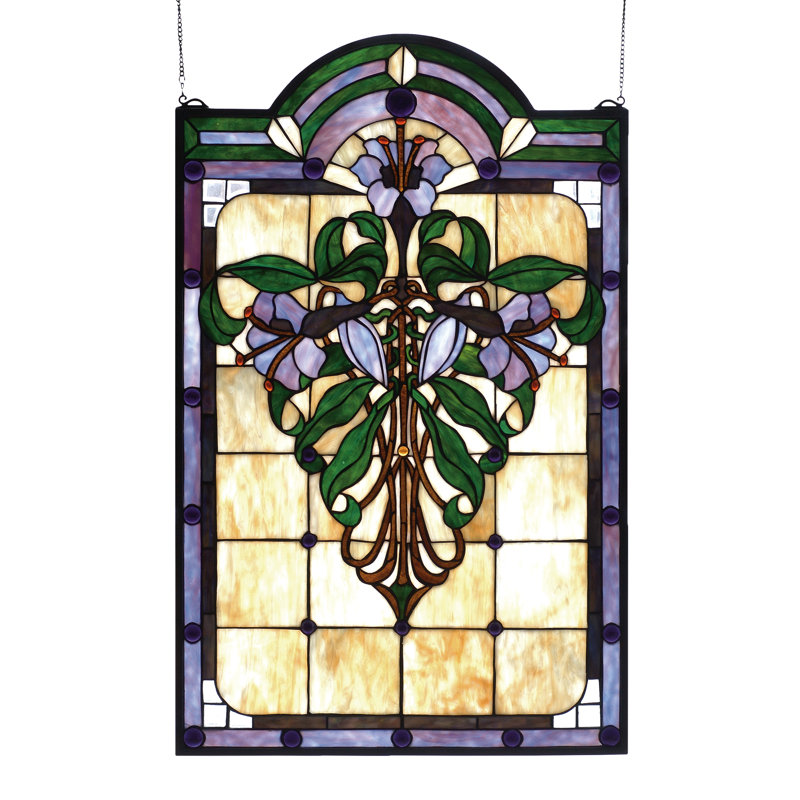 Tiffany Nouveau Lily Stained Glass Window