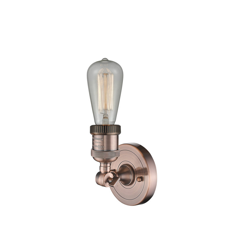 Chickerell Armed Sconce, 6 Watt Vinage LED Bulb, Antique Copper