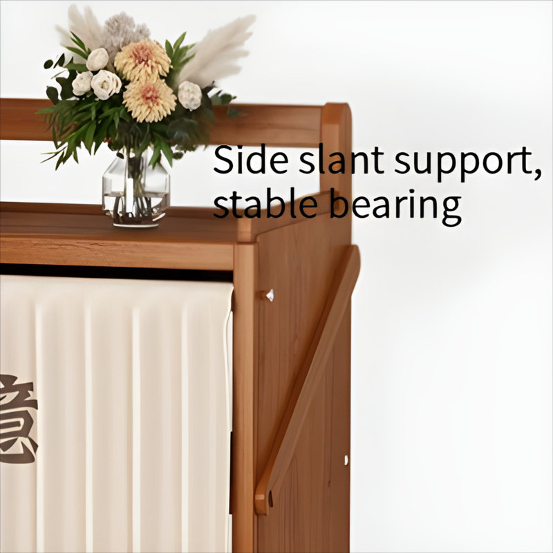 Multi-Layer Foldable Dustproof Shoe Cabinet For Home/Dormitory - Space-Saving Bamboo Storage Shelf, Tan