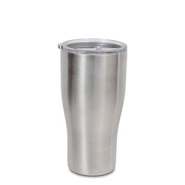 Makerflo 20 Oz Stainless Steel Insulated Tumbler w/ Splash Proof Lid & Straw,  Silver