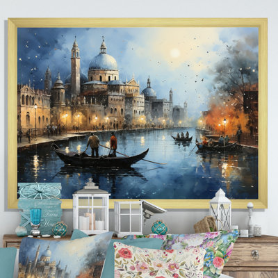 Gris sarcelle canal urbain Venise - imprimé
