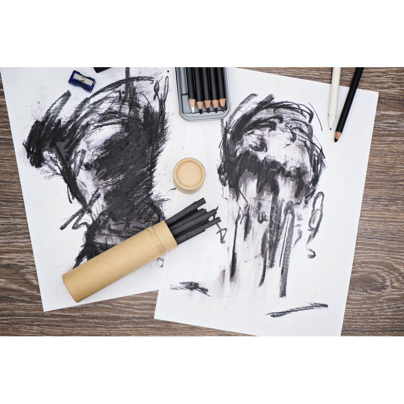 Charcoal Art - Wrapped Canvas Print, 30cm H x 46cm W x 3.8cm D