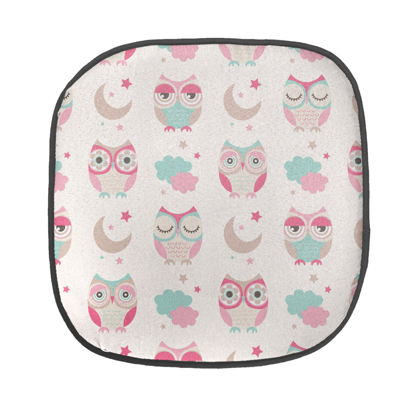 Outdoor 1.38'' Dining Chair Seat Cushion, Beige/Pink