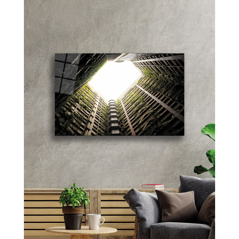 Élégante peinture décorative en verre trempé 18,1 po x 28,3 po | 100% verre trempé, épaisseur: 0,16 pouce | Superbe œuvre d'art pour la décoration intérieure, le salon et les espaces de bureau, durable et facile à nettoyer