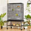 134.5cm Steel Flat Top Floor Bird Cage with Wheels