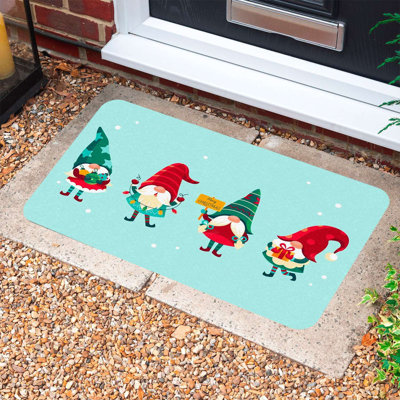 Paillasson en PVC durable pour Noël, 15,7 po x 27,6 po | Matériau 100% PVC, antidérapant | Conception festive des Fêtes, parfaite pour une utilisation intérieure et extérieure, facile à nettoyer, ajoute de la joie à votre entrée de maison