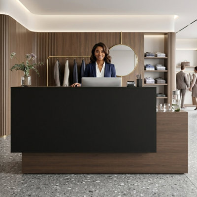 Rectangle Synthetic Laminate Reception Desk