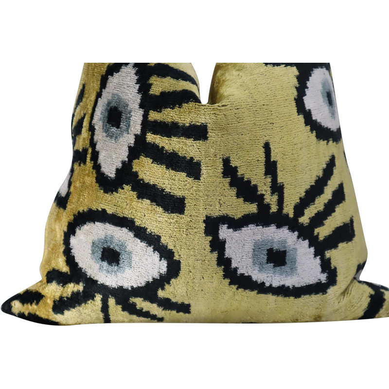 Velvet Square Pillow Cover & Insert, Yellow/Gold