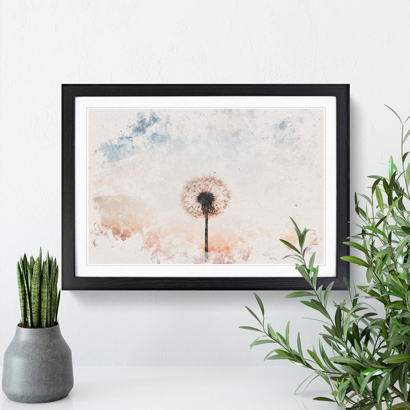 Dandelion - Picture Frame Painting, 36cm H x 48cm W x 2cm D, Black Framed