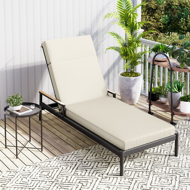 Outdoor 4'' Chaise Lounge Cushion, Overall 80" L x 26" W (1 Pcs), Beige