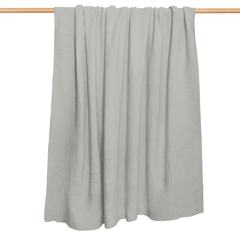 Couverture tricotée , Lit simple, Gris argenté