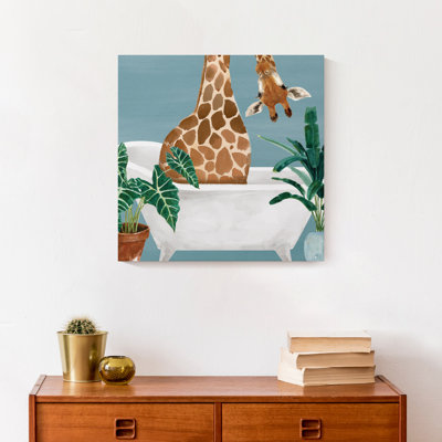 Girafe dans la baignoire sur toile