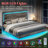 Tryston Floating Queen Bed with LED Light, Gray-1649309785-1649309776
