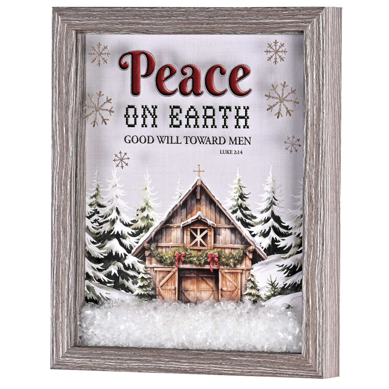 Cadre encadré Peace On Earth Cabin In Snow