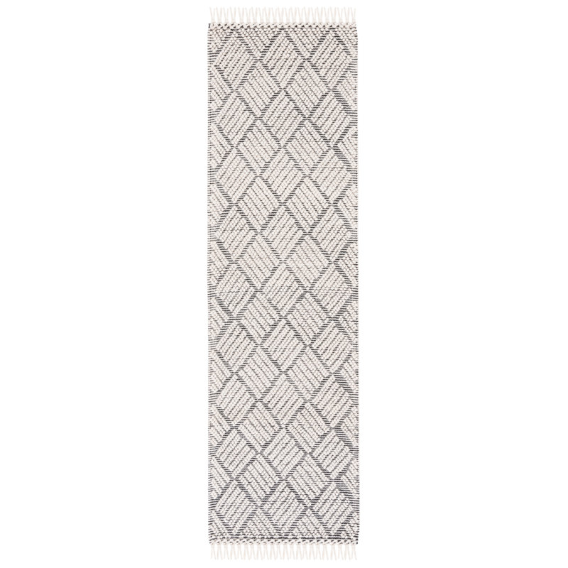 Tapis noir / ivoire Altis, Tapis de couloir 2 pi 3 po x 8 pi