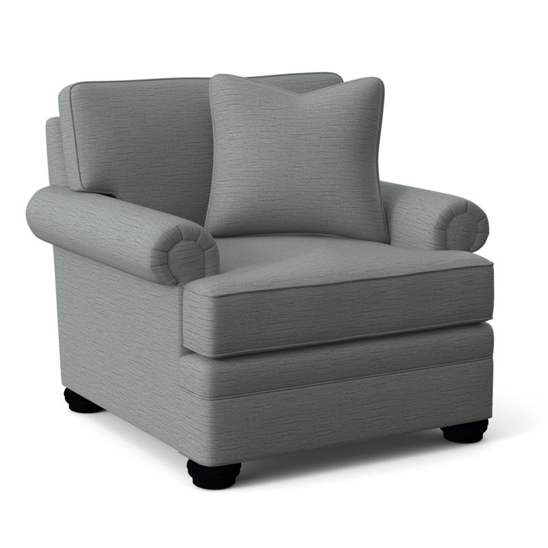 Kensington Armchair, Taupe Plaid; 0126-73, Black Finish