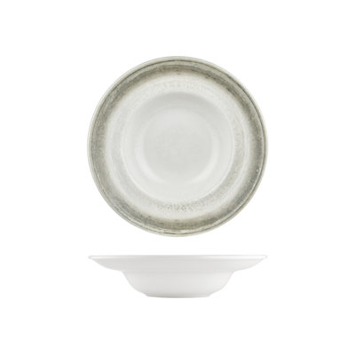 Ephyra dia.10.75" h:2.5" 17 oz. Round Gray Vitrified Deep Plate (Set of 6)