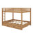 Queen-Over-Queen Rustic-Style Wooden Bunk Bed With Ladder & Pull-Out Trundle Bed-198832577