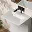 Lavabo de salle de bain à surface solide 33,2 po de hauteur, lavabo sur pied blanc